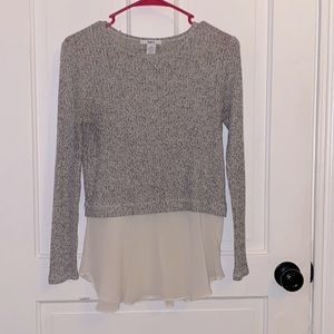 BarIII Sweater top w/ contrast - S